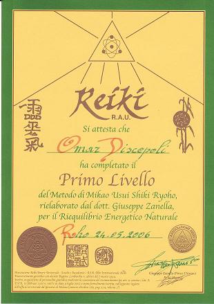 Reiki 1° livello